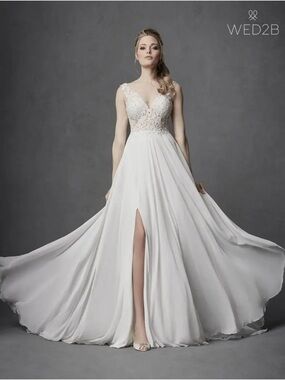 Enya Wed2b Elegant Lace Bodice A-Line Wedding Gown The signature Collection 10